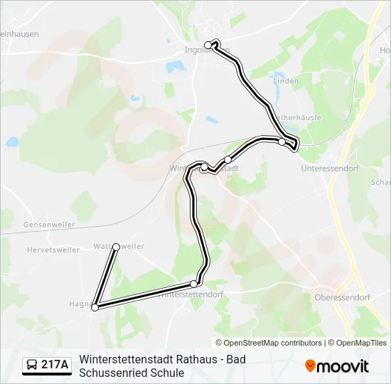 217A Bus Line Map