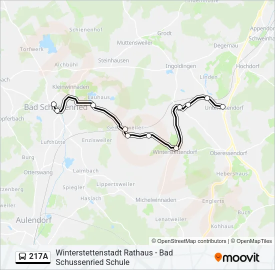 217A Bus Line Map
