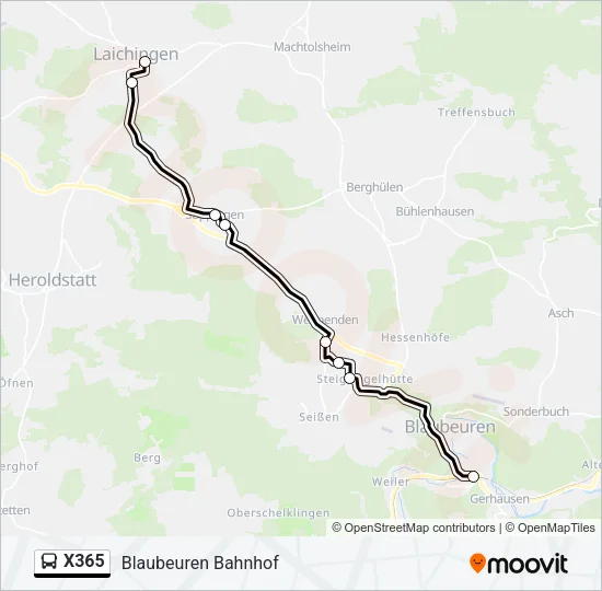 X365 Bus Line Map