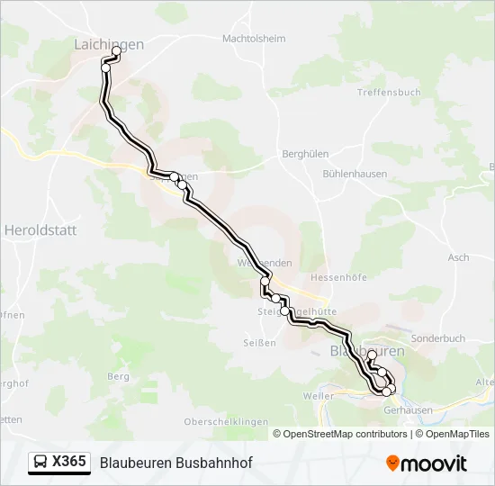 X365 Bus Line Map