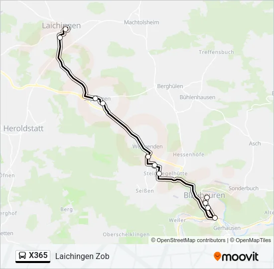X365 Bus Line Map