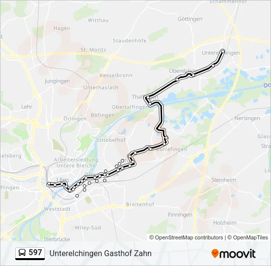 597 Bus Line Map