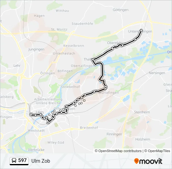 597 Bus Line Map