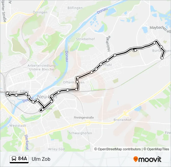 84A Bus Line Map
