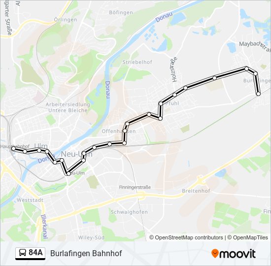 Автобус 84A: карта маршрута