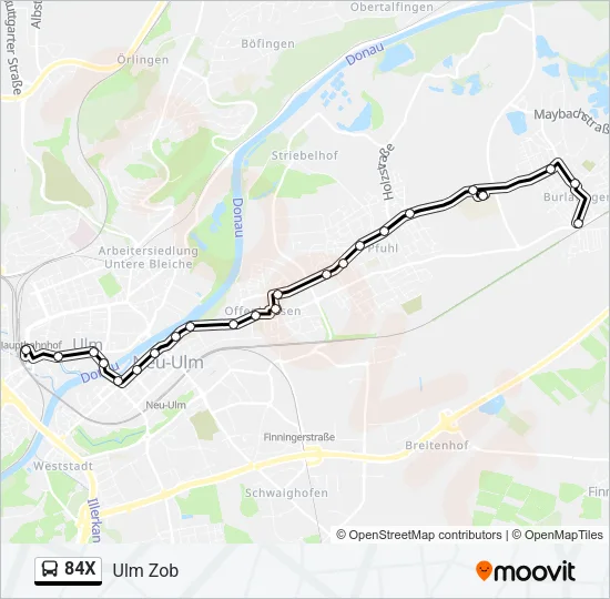 84X Bus Line Map