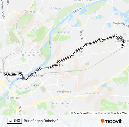 84X Bus Line Map