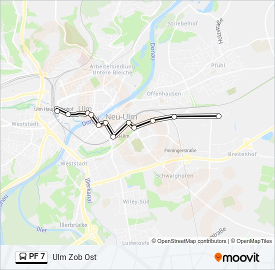 Автобус PF 7: карта маршрута