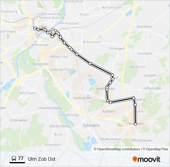 77 bus Line Map