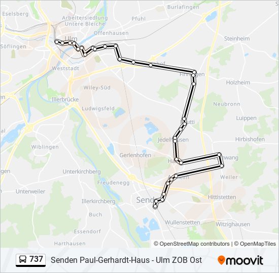 Автобус 737: карта маршрута