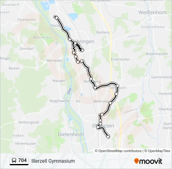 704 Bus Line Map