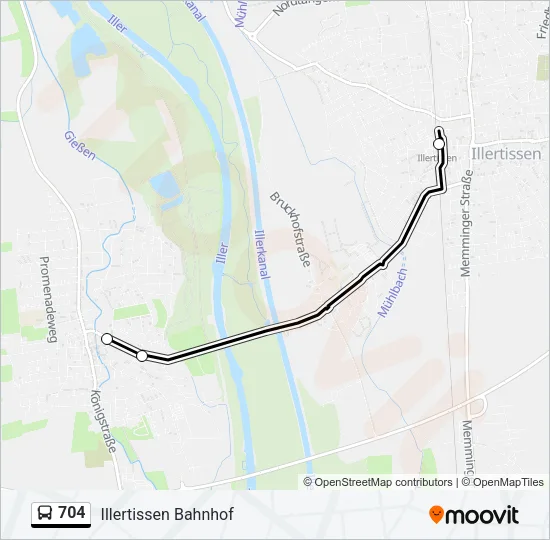 704 Bus Line Map