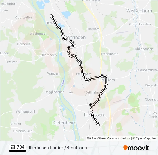 704 Bus Line Map