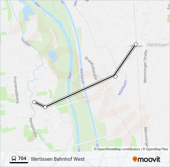 704 Bus Line Map
