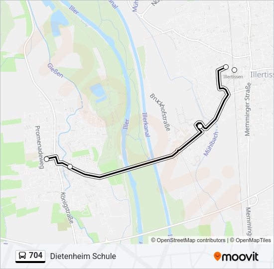 704 Bus Line Map