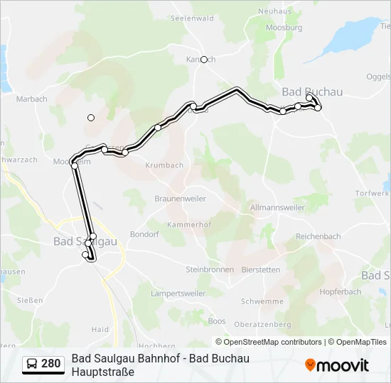 280 Bus Line Map