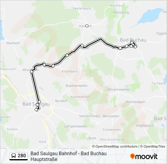 280 Bus Line Map