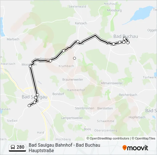 280 Bus Line Map