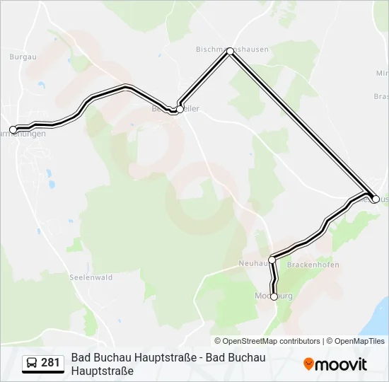 281 Bus Line Map