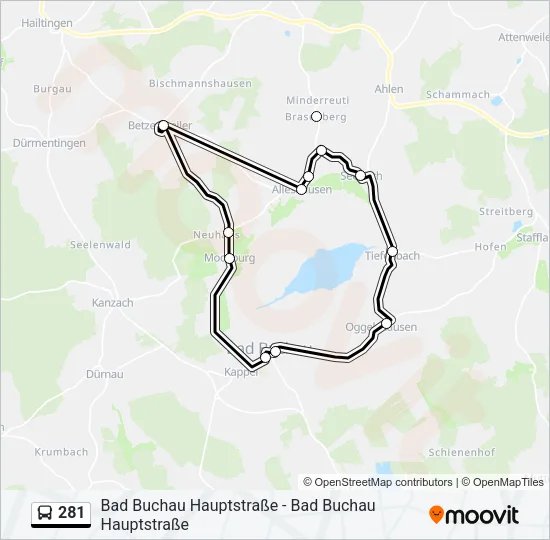 281 Bus Line Map