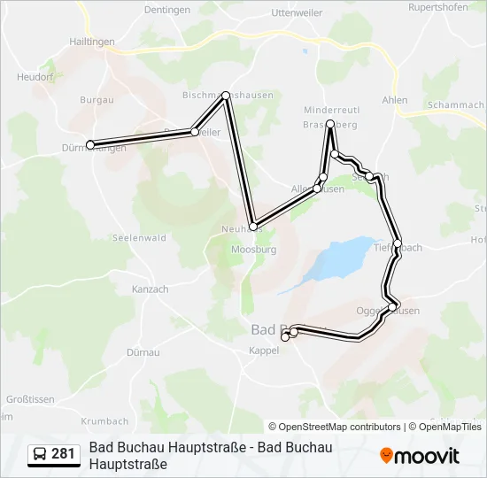 281 Bus Line Map