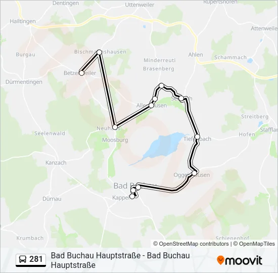 281 Bus Line Map