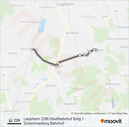 229 Bus Line Map