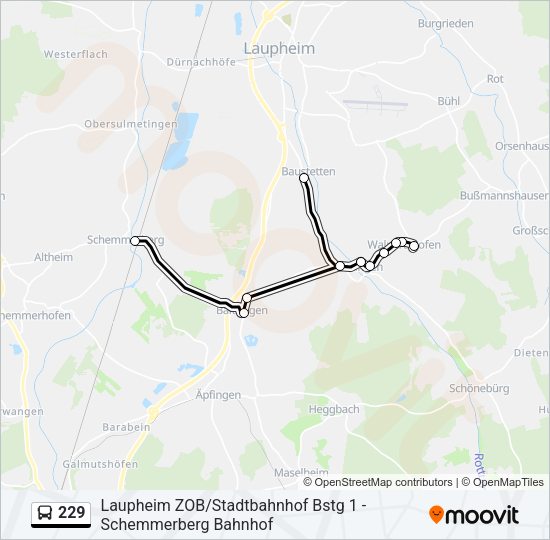 229 Bus Line Map