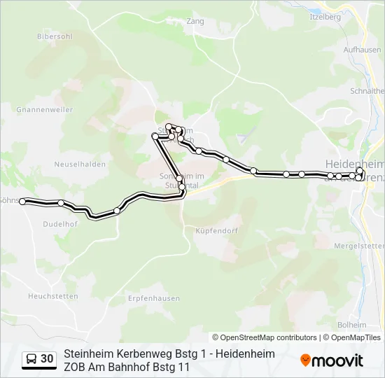 30 Bus Line Map