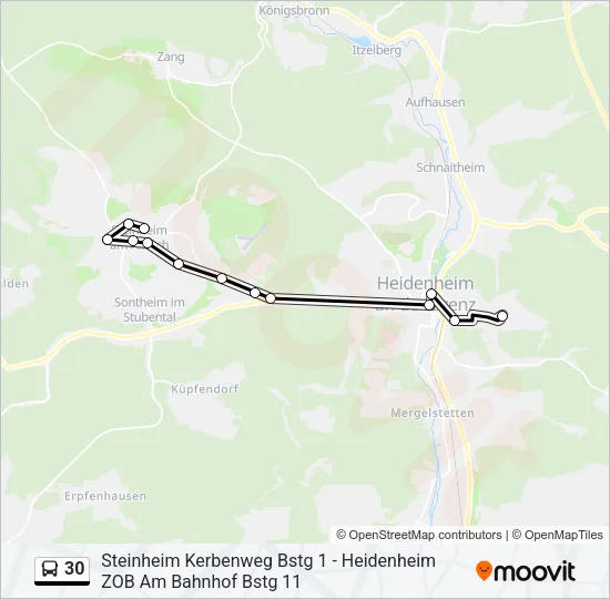 30 Bus Line Map