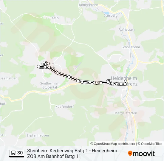 30 Bus Line Map