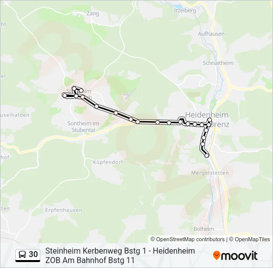 30 Bus Line Map