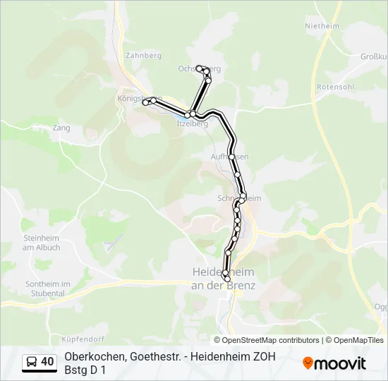 40 Bus Line Map