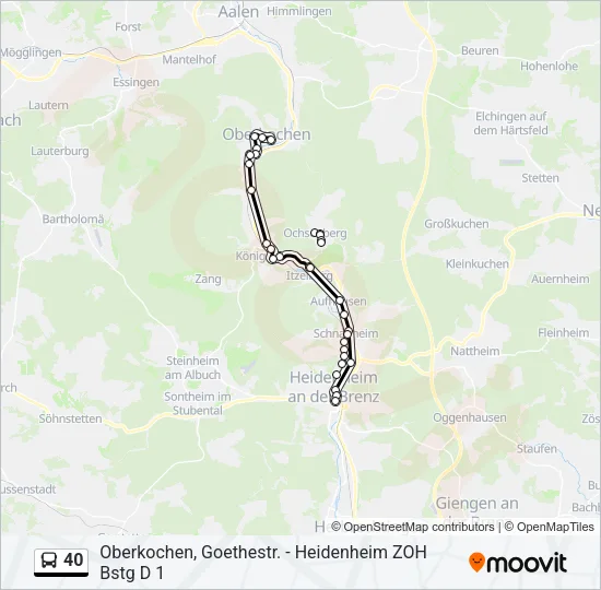 40 Bus Line Map