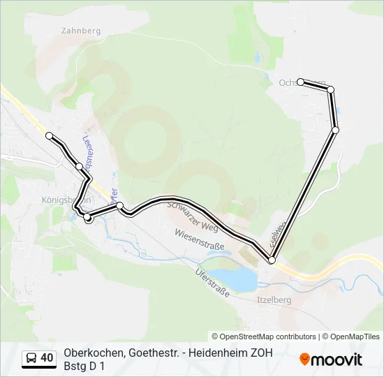40 Bus Line Map