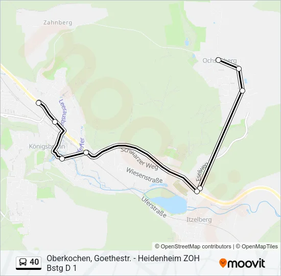 40 Bus Line Map