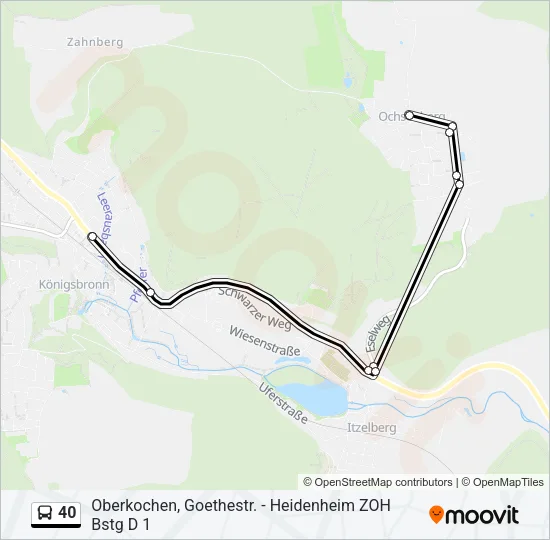 40 Bus Line Map