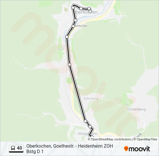 40 Bus Line Map
