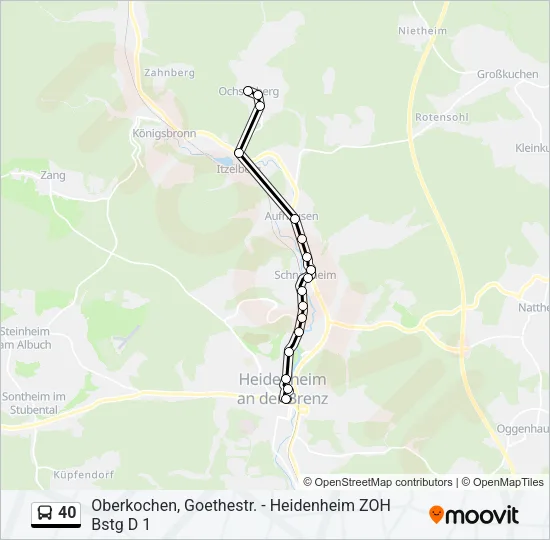 40 Bus Line Map