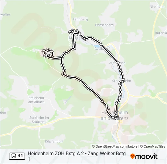 41 Bus Line Map