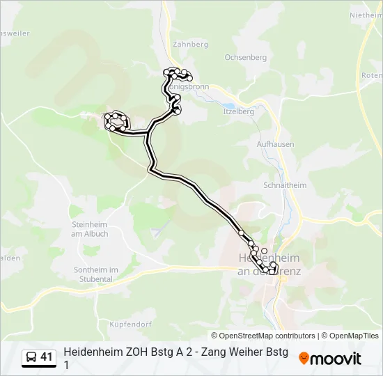 41 Bus Line Map
