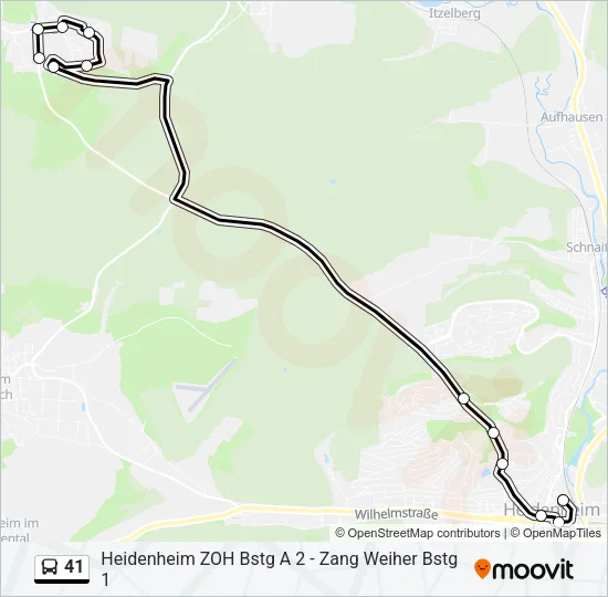 41 Bus Line Map