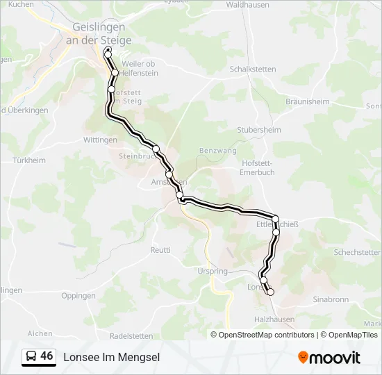 46 Bus Line Map