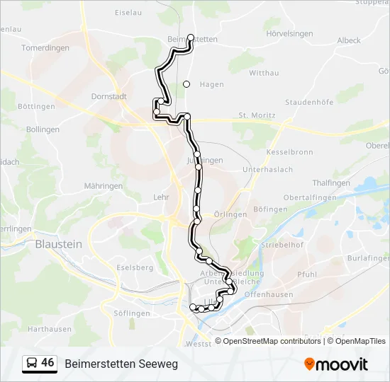 46 Bus Line Map