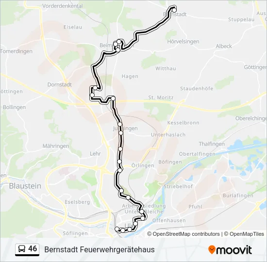 46 Bus Line Map