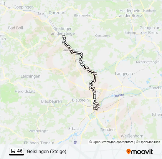 46 Bus Line Map