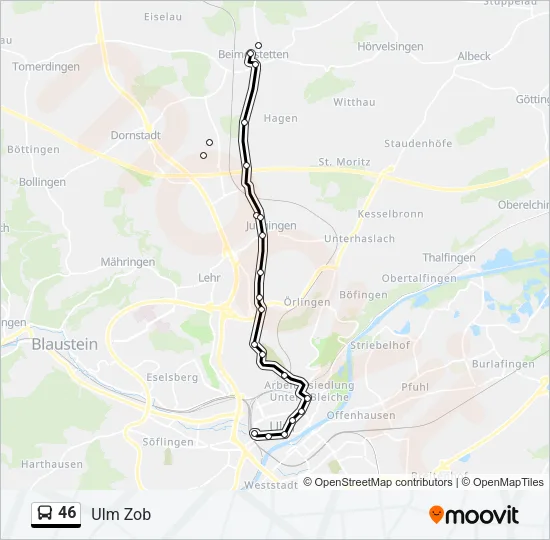 46 Bus Line Map