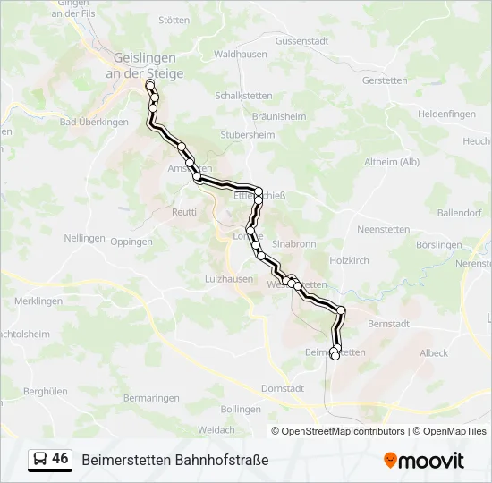 46 Bus Line Map