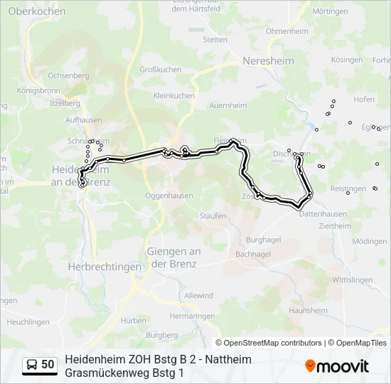 50 Bus Line Map
