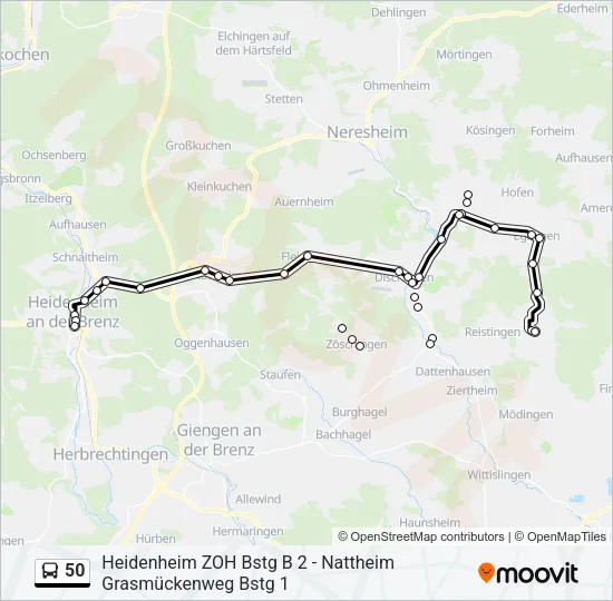 50 Bus Line Map